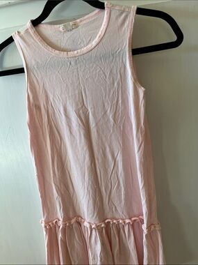 Crewcuts Light Pink Sleeveless Ruffle-Hem Tank Dress Top